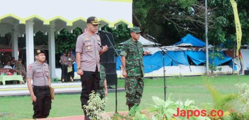 Kapolres Dan Dandim 0209/LB Pimpin Upacara Apel Kesiapan Pencegahan Karhutla
