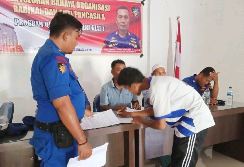 Dihadapan Sat Polair Polres Labuhanbatu, Masyarakat Desa Sei Sakat Tandatangani Deklarasi Tolak Organisasi Radikal dan Anti Pancasila