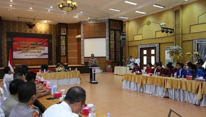 Kapoldasu Bersilaturahmi Dengan Organisasi Mahasiswa Cipayung Plus Sumut