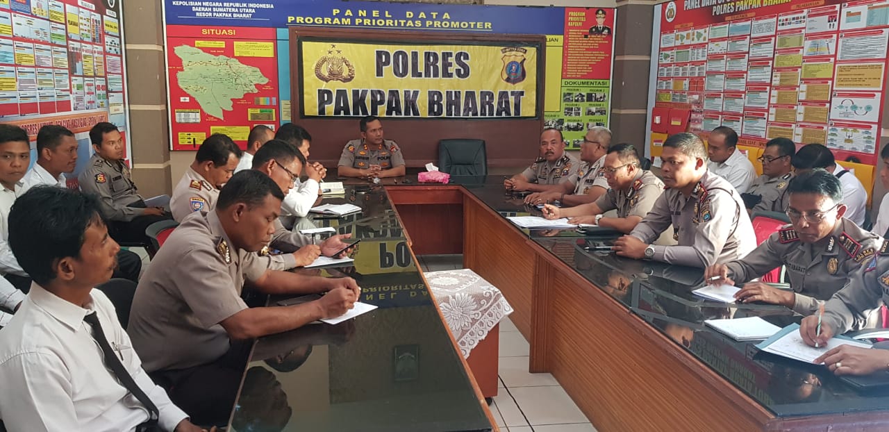 Polres Pakpak Bharat Laksanakan Anev Rutin, Kesiap Siagaan Menjelang Pilkada