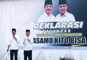 Pasangan balon Wako dan Wawako Solok Boris- adang  deklarasi