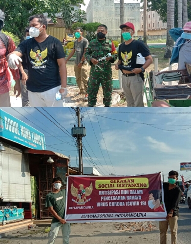 Kita Pancasila Bagikan Masker dan Sosialisasi Social Distancing