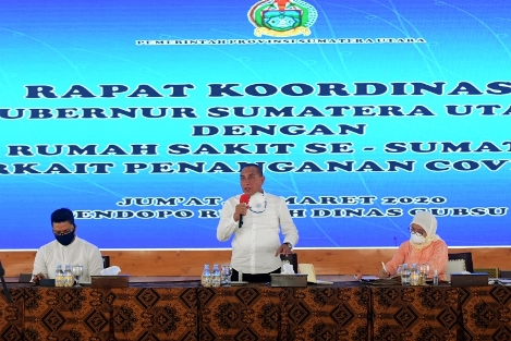 Gubernur Bahas Kesiapan Tenaga Medis dengan Pimpinan RS se-Sumut