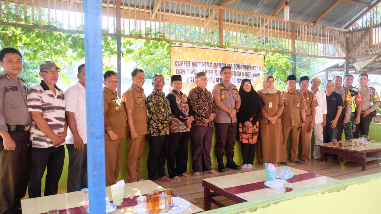 Kapolres Tanjung Balai Coffe Morning Bersama Forkompimcam dan Para Tokoh dalam Rangka Kegiatan PRM
