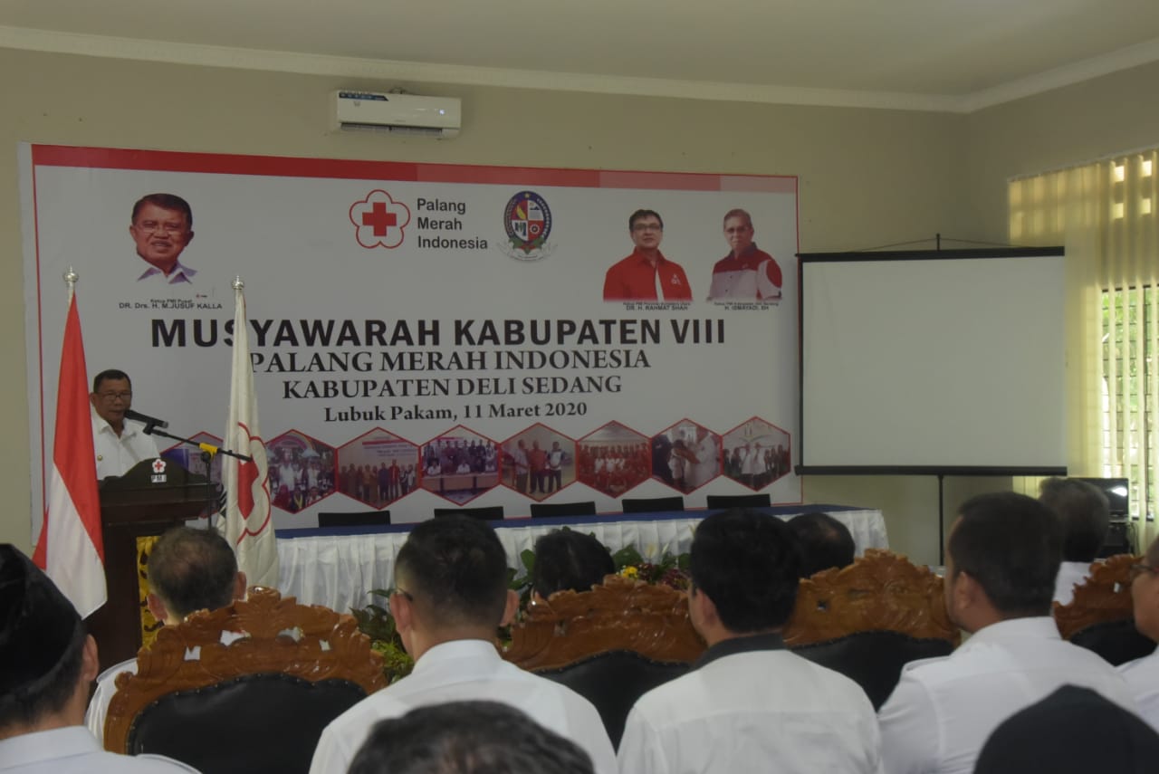 Buka Musyawarah Kabupaten PMI Deli Serdang Ke VII, Bupati : PMI Organisasi Kemanusiaan Berperan Besar