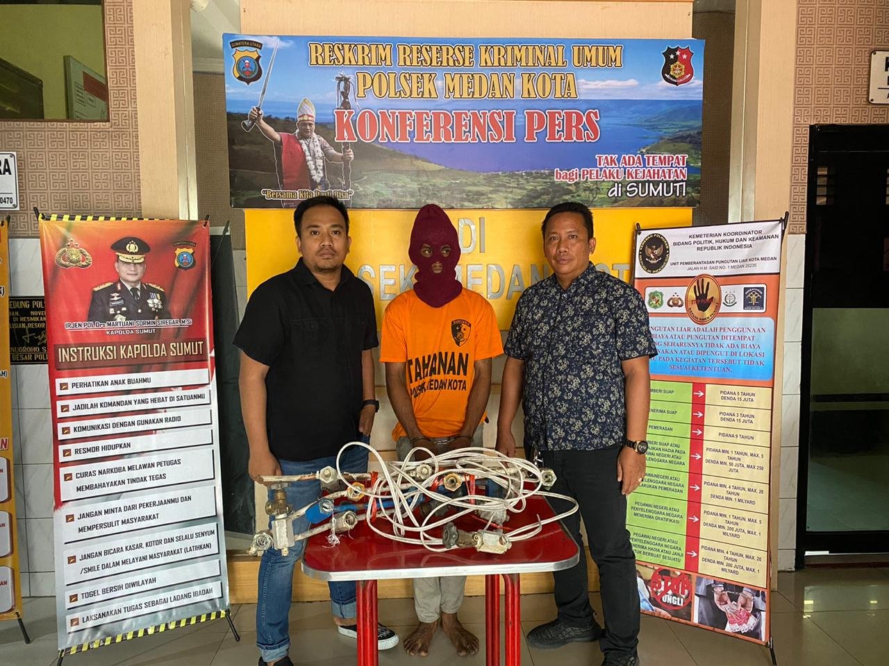 Tekab Polsek Medan Kota Ringkus PencuriÂ Pipa Tembaga Milik RS Marta Priska