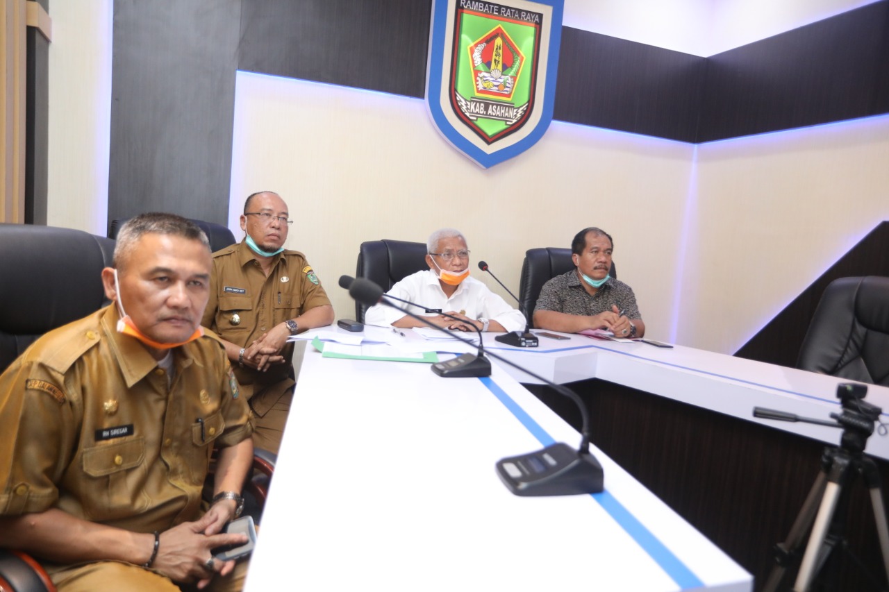 Bupati Asahan Video Conference Dengan Gubsu Tanggap Covid19