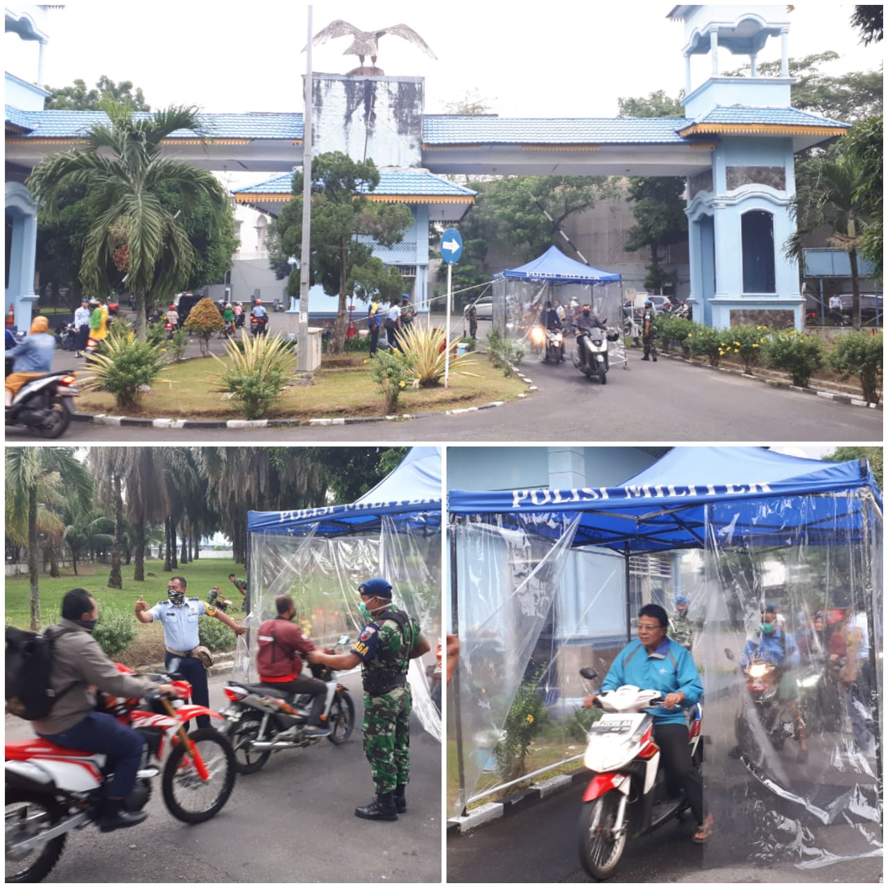 Memutuskan Mata Rantai Covid-19, Lanud Soewondo Semprotkan Disinfektan