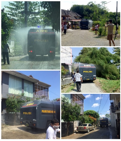 Sat Sabhara Polrestabes Medan Seterilkan Virus Covid-19 di Perumahan Bekala Asri Padang Bulan