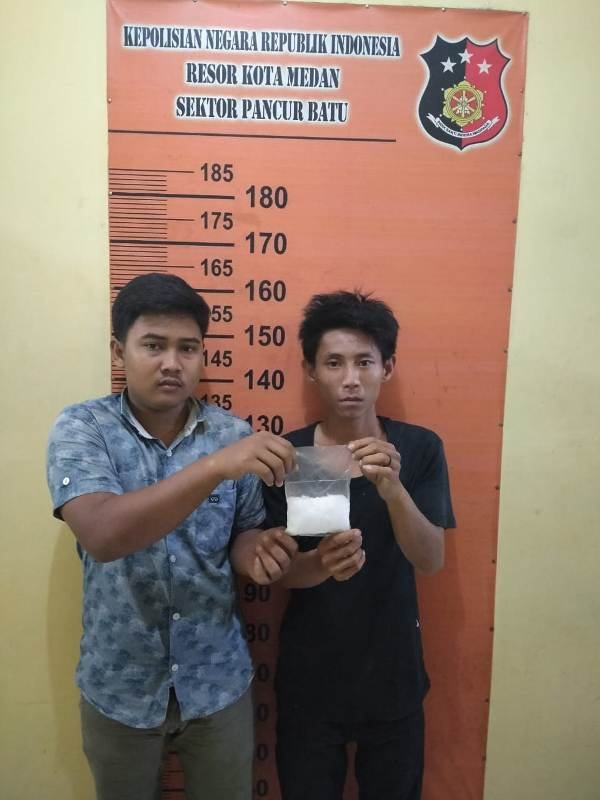 Polsek Pancurbatu Gagalkan Peredaran Narkotika ke Karo, 2 Kurir Berikut BB Shabu 1 Ons Diamankan