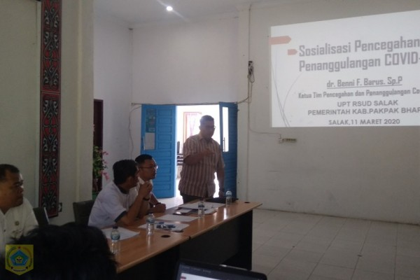 UPT RSUD Salak laksanakan Sosialisasi Internal Pencegahan dan Penanggulangan Covid-19