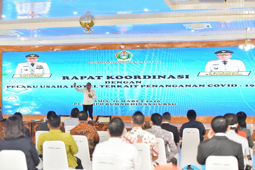 Gubernur Ajak Pelaku Industri Sumut  Bergandengan Tangan Putus Rantai Penyebaran Covid-19