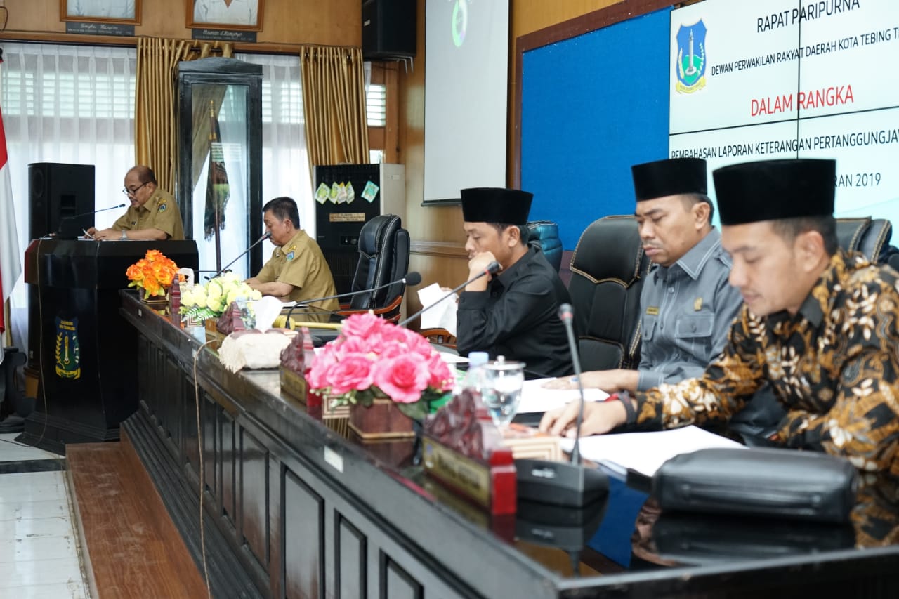 Walikota Sampaikan LKPj Tebingtinggi 2019, Tingkat Pertumbuhan Ekonomi 5,7 Persen