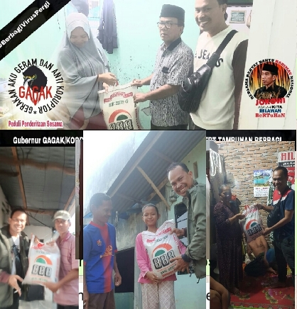 Peduli Masyarakat Ditengah Covid 19, Relawan Bertuhan Bagi-bagi Sembako