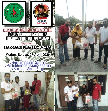 Kolaborasi Covid 19 Medan Berkah, Relawan Bertuhan- Bakopam Bantu Masyarakat