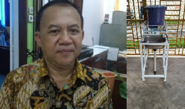 Ditengah Pandemi Corona, Kepsek SMKN 1 PST Kasni Bantu Westafel Cuci Tangan Untuk Cabdisdik Lubuk Pakam