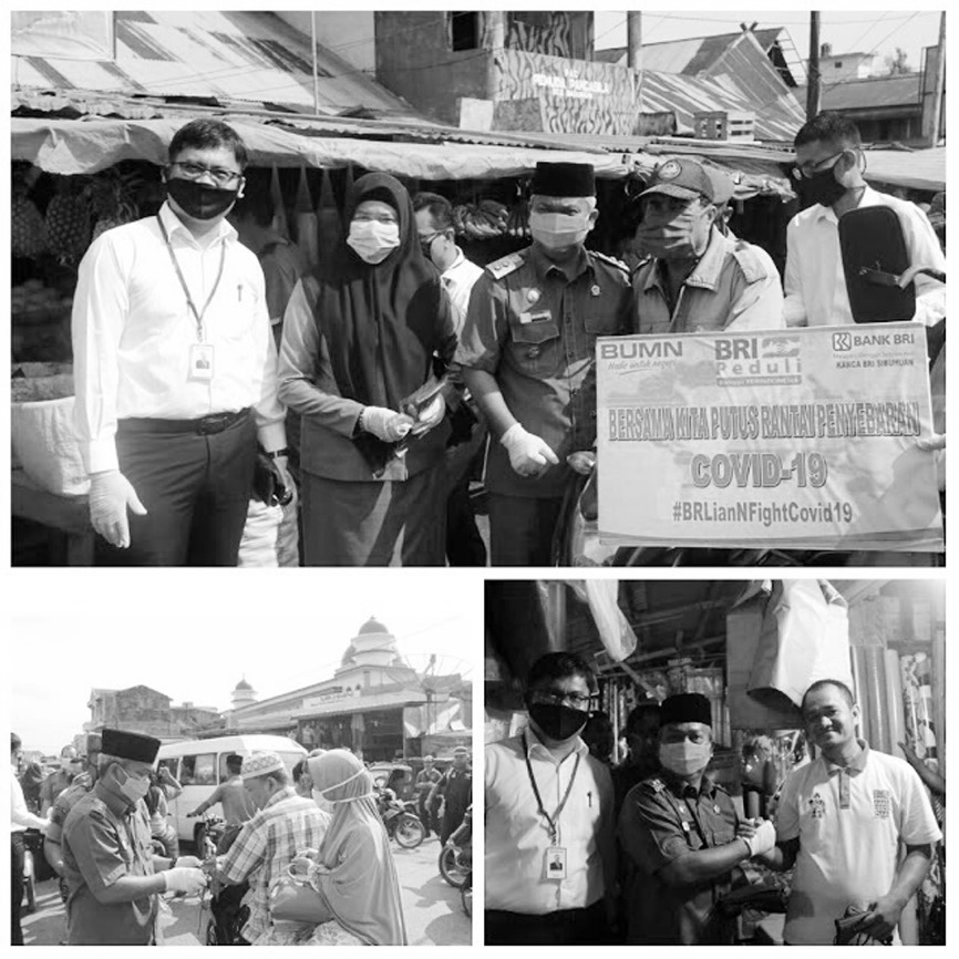 BRI sibuhuan dan Pemkab Padang Lawas Bagikan 2.500 Masker