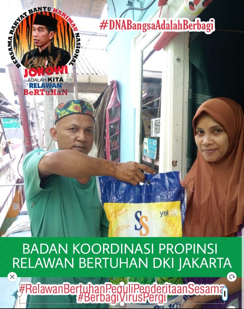 Korprov Relawan Bertuhan DKI Jakarta Bagikan Sembako Bagi Warga