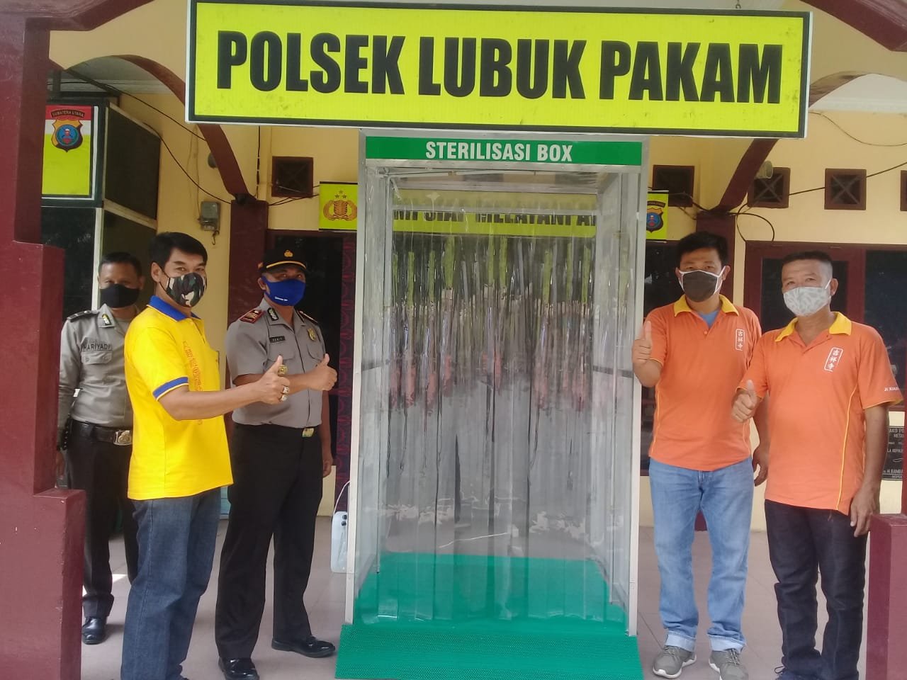 Polsek Lubuk Pakam Polresta Deli Serdang Terima Bantuan Bilik Sterilisasi Otomatis