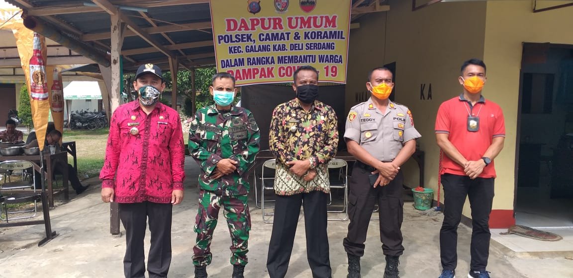 Polsek Galang Polresta Deli Serdang Gelar Bakti Sosial Dirikan Dapur Umum
