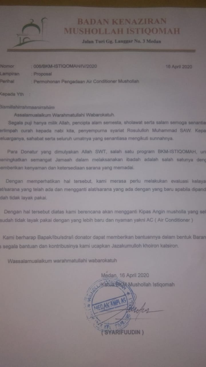 Mushollah Istiqomah Mohon Bantuan Dermawan Fasilitas AC