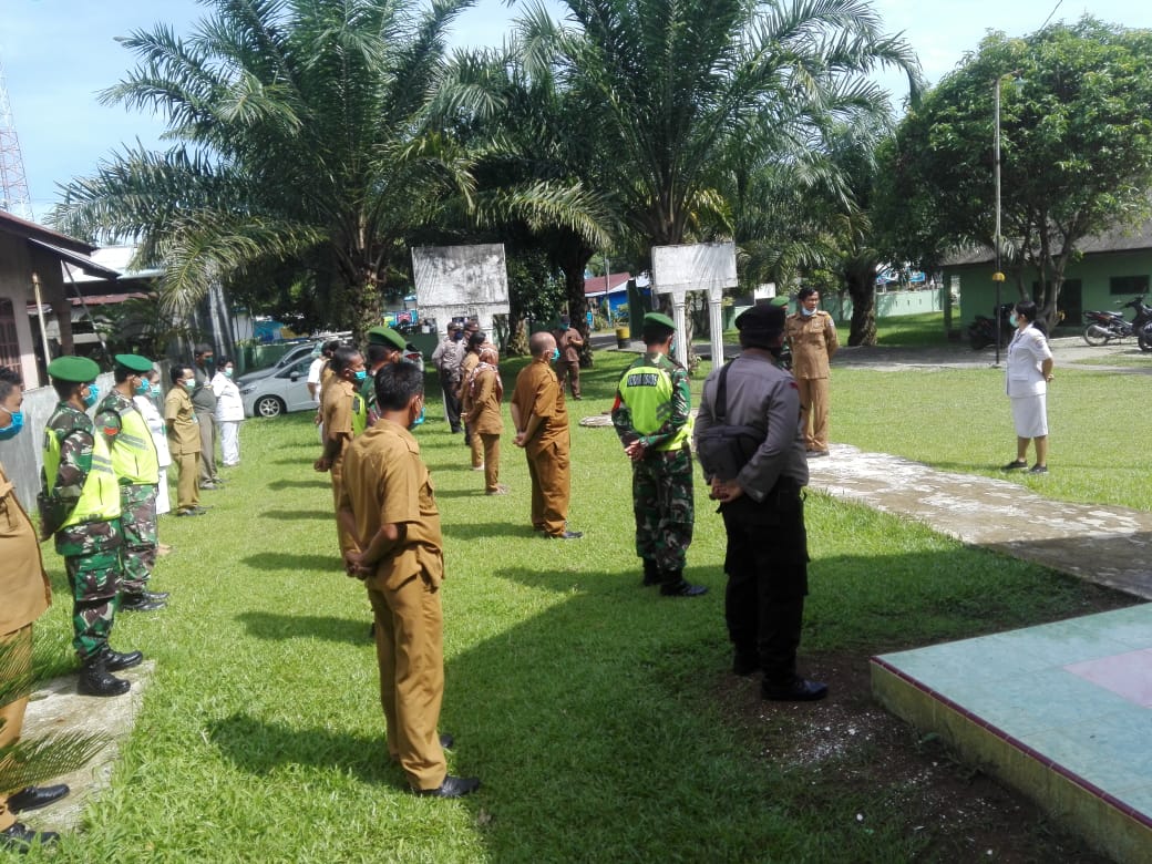 Polsek Biru Biru Polresta Deli Serdang Laksanakan Apel Gabungan Penanggulangan Covid-19
