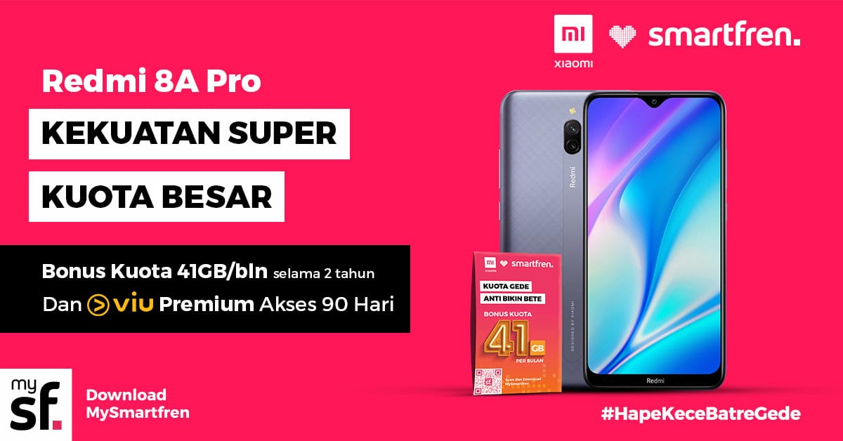 Smartfren Tawarkan Paket Kuota 41 GB/bulan untuk Pembelian Xiaomi Redmi 8A Pro