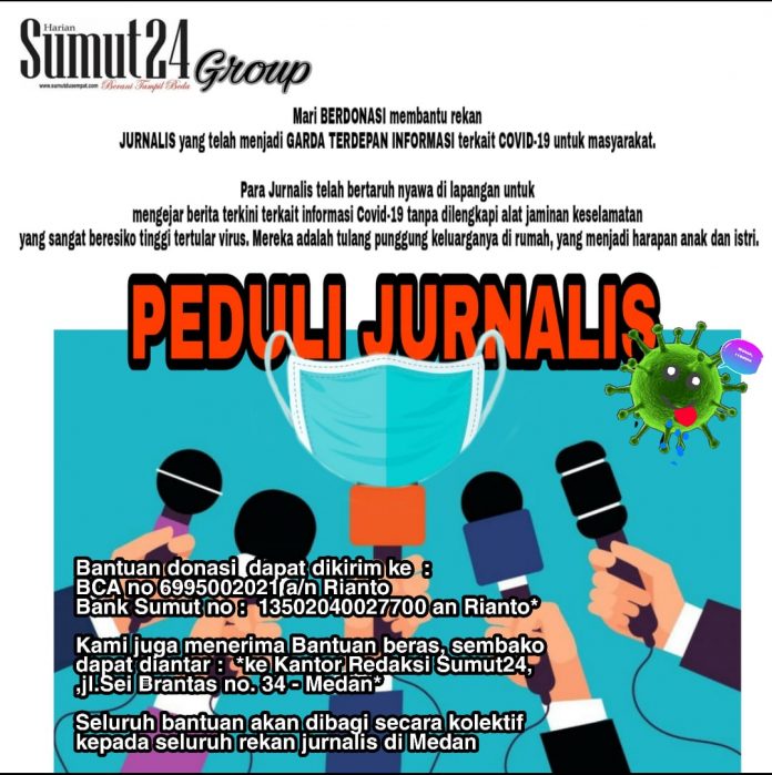 Harian Sumut24 Buka Donasi Buat Jurnalis