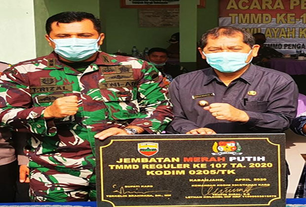 TMMD ke-107 Selesaikan Pembangunan Jembatan Merah Putih