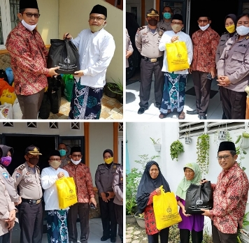 Pandemi Corona, Poldasu Berikan Bantu Sembako Guru Ngaji Gema Santri Nusa
