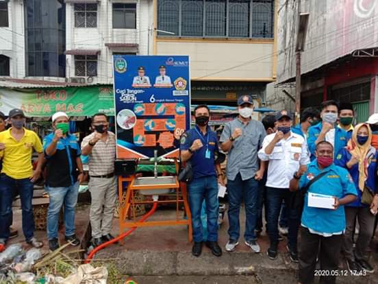 Karang Taruna Sumut Salurkan Westafel Bantuan Bank Sumut Untuk Masyarakat Terdampak Covid19