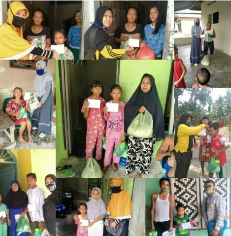 Perduli Kaum Dhuafa dan Anak Yatim, Kepsek SDN 104201 Berbagi Sembako