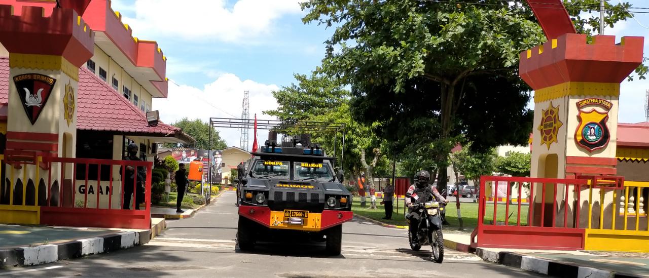 Brimob Polda Sumut Lakukan Patroli Skala Besar.