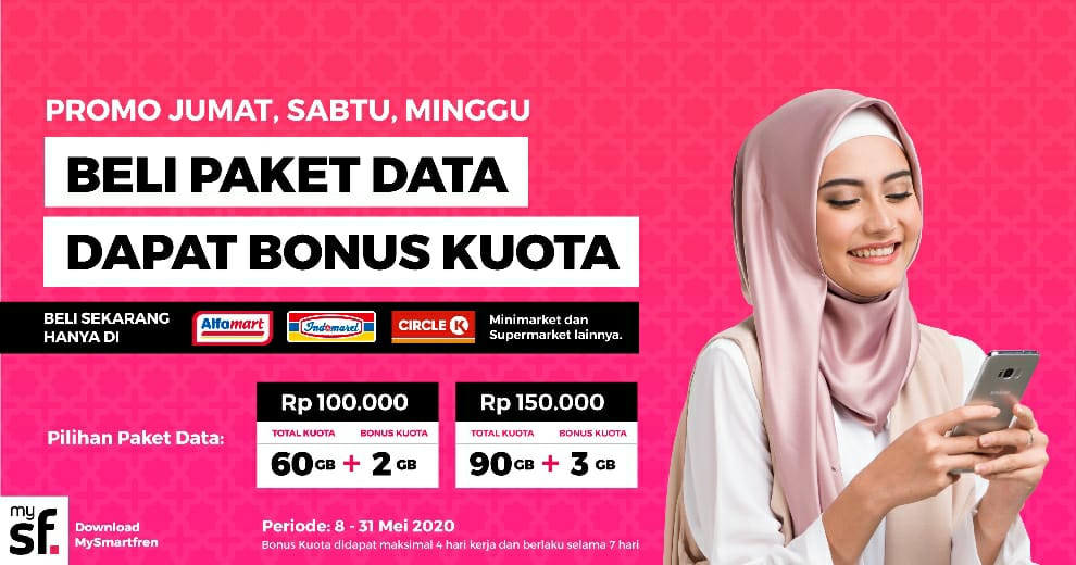 Smartfren Berikan Bonus Kuota Data di Supermarket & Voucher Diskon Isi Ulang di Toko Daring,  Dukung Silaturahmi Lebaran Secara Virtual