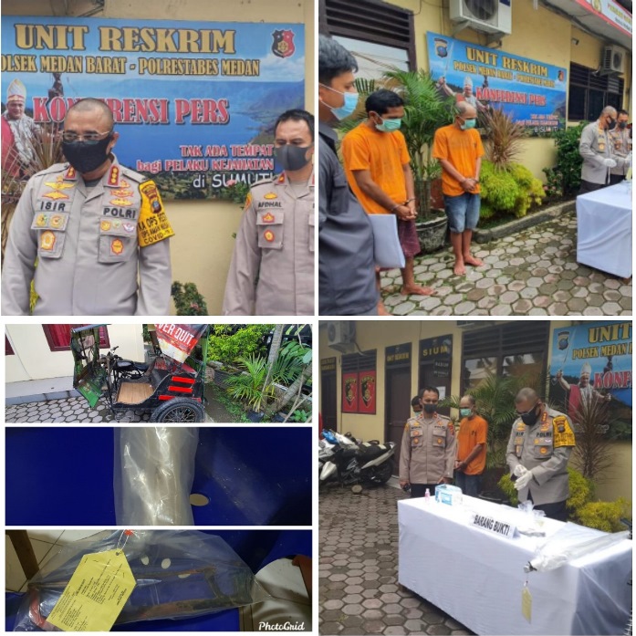 Polsek Medan Barat Ringkus 2 dari 4 Tersangka Pelaku Pencurian Pagar Besi Lapangan Merdeka
