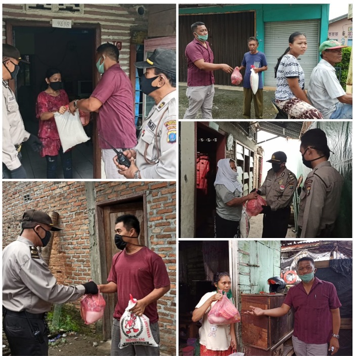 Kapolsek Medan Timur Bagikan Tali Asih Ketua Bhayangkari Sumut Untuk Warga Kurang Mampu yang Menyusui