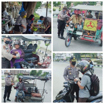 Dapur Umum Sukarela Polsek Tanjung Balai Selatan Bagikan Nasi Bungkus Kepada Warga Terdampak Covid-19