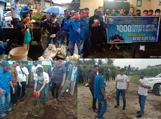 Karang Taruna Road Show Perdana di Kabupaten Karo -Dairi, Tanam Kopi dan Bagikan Masker