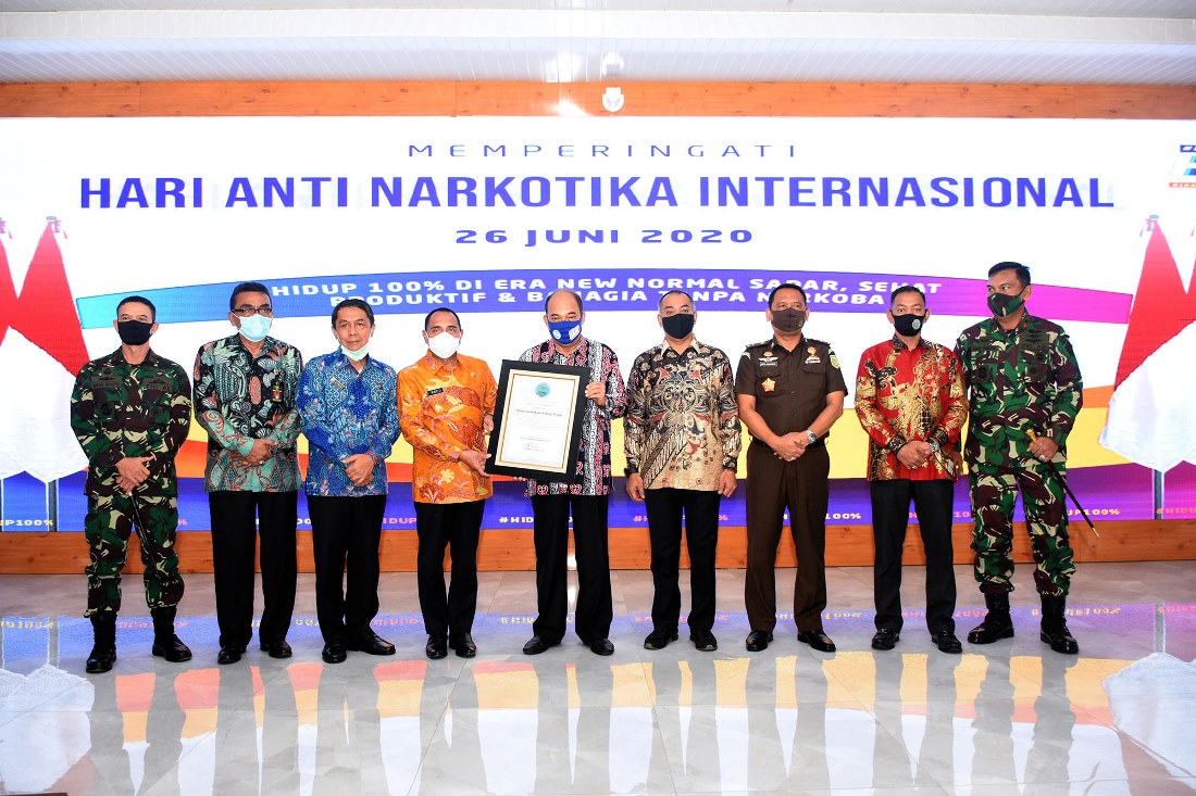 Gubernur Ikuti Peringatan HANI 2020,Â Tebing Tinggi Dapat Penghargaan P4GN