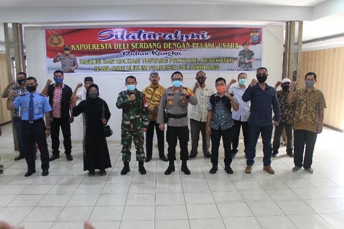 Kapolresta Deli Serdang Didampingi Dandim 0204/DS Tatap Muka Bersama Pelaku Usaha di Wilkum Deli Serdang