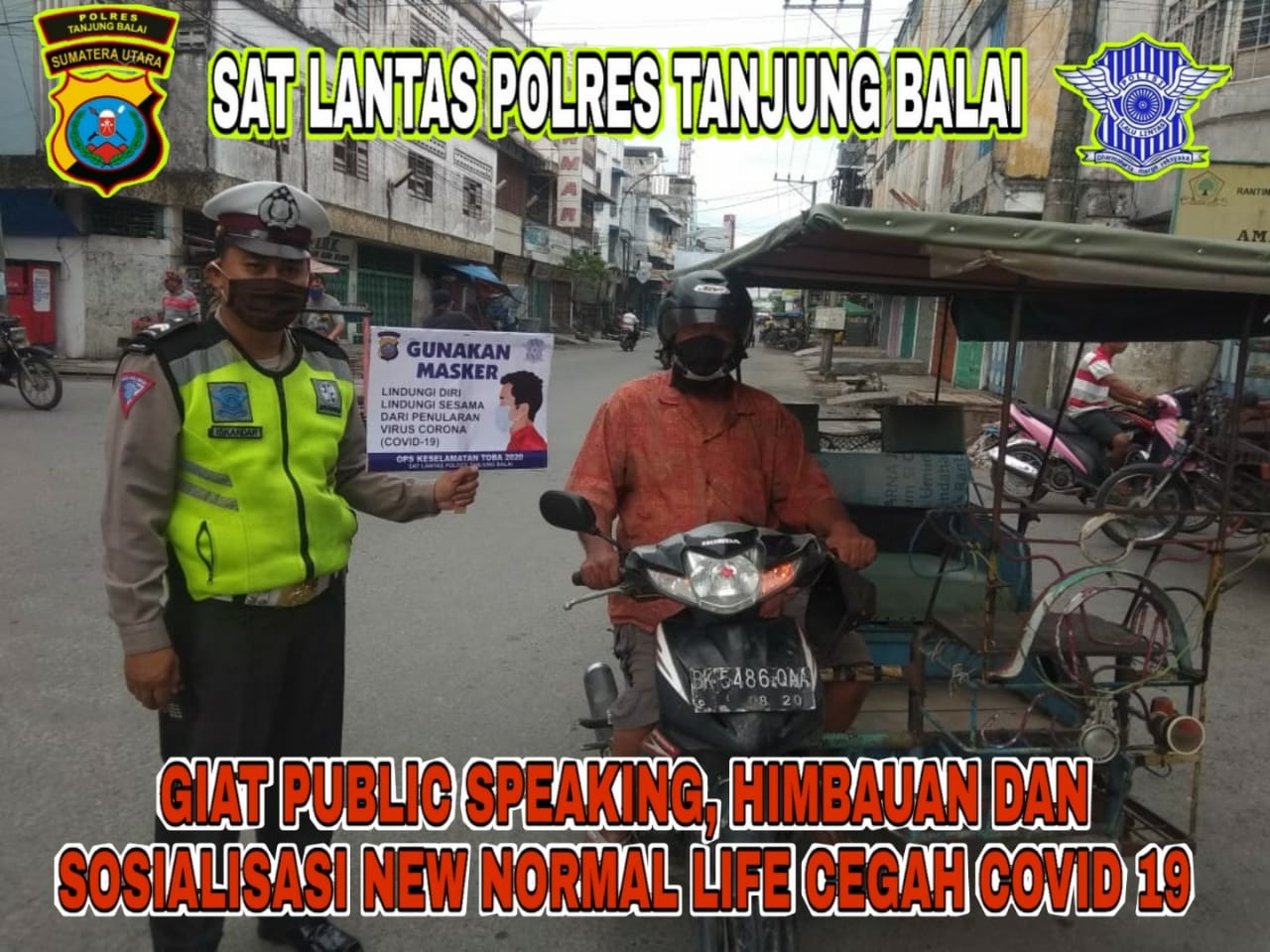 Polres Tanjung Balai Giat Sosialisasi New Normal Life dan Maklumat Kapolri Cegah Covid-19