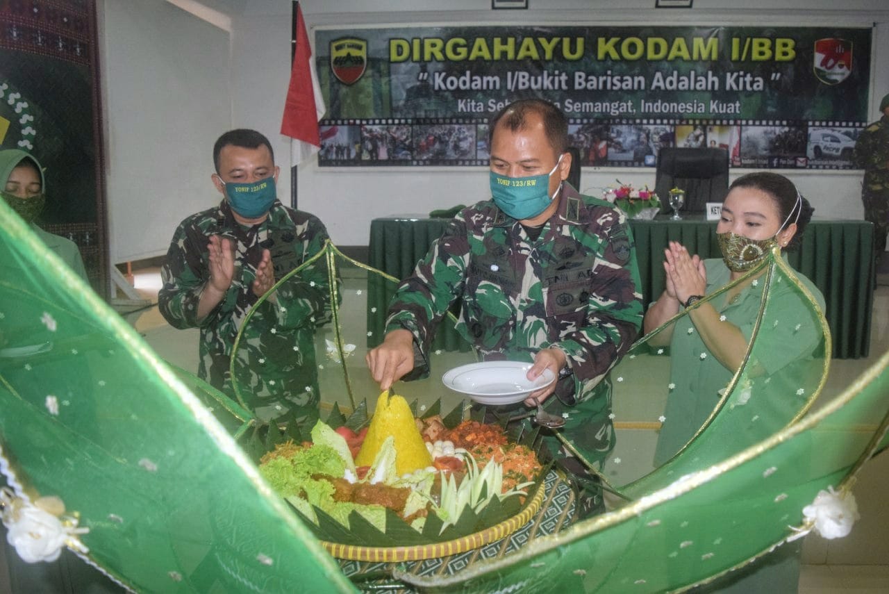 Yonif 123/Rajawali Gelar Acara Syukuran HUT ke 70 Kodam I/BB