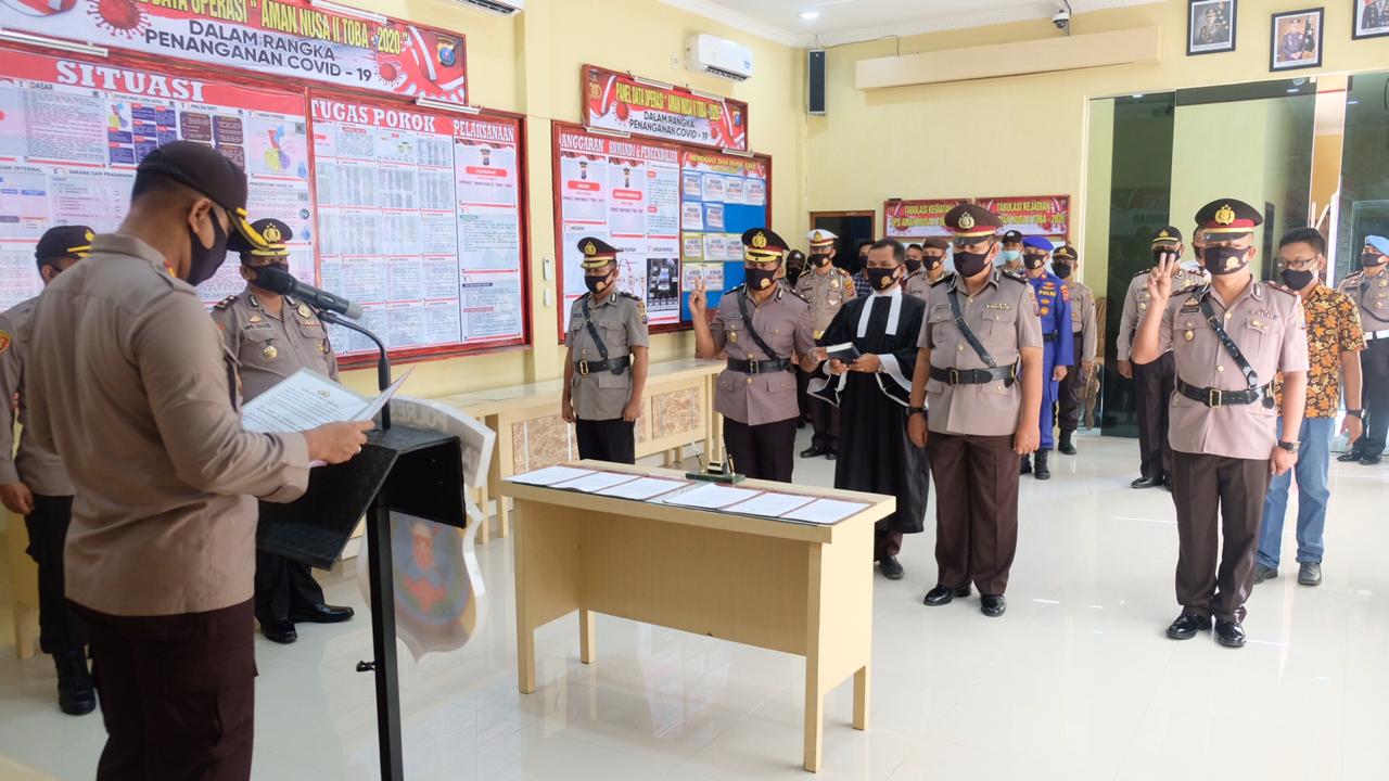 Kapolres Tanjung Balai Pimpin Sertijab Kabag Ops dan Kapolsek Datuk Bandar