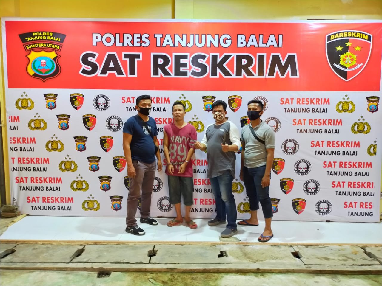 Apek Tersangka Penganiaya Rozi Dimankan TEKAB Sat Reskrim Polres Tanjungbalai