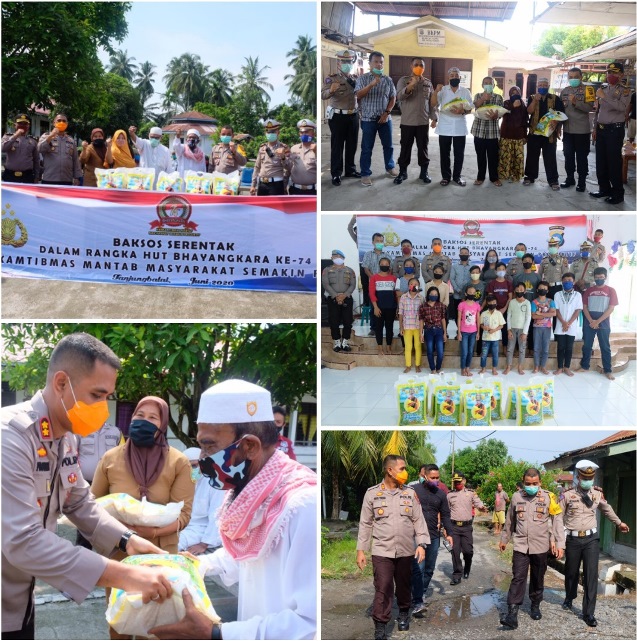 Sambut HUT Bhayangkara ke 74, Polres Tanjungbalai Berbagi Tali Asih Sambagi Rumah Ibadah, Tomas, Toga, Panti Asuhan dan Panti Jompo
