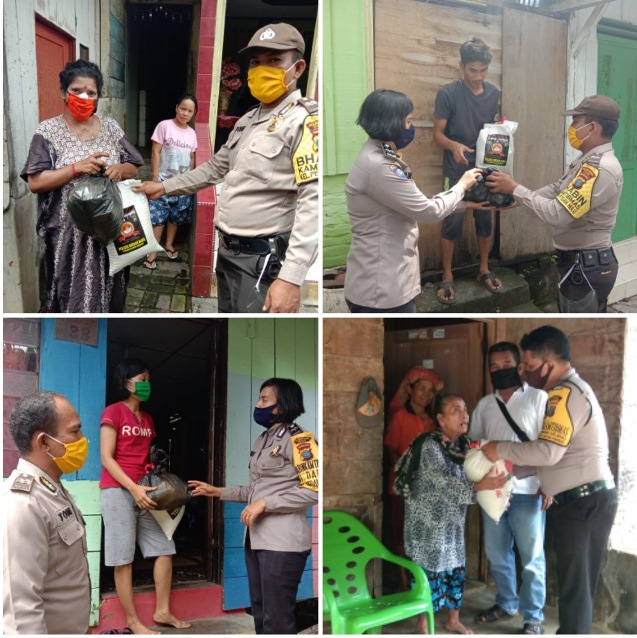 Sambut HUT Bhayangkara ke 74, Polsek Medan Baru Bagikan Paket Sembako Guna Bantu Sesama