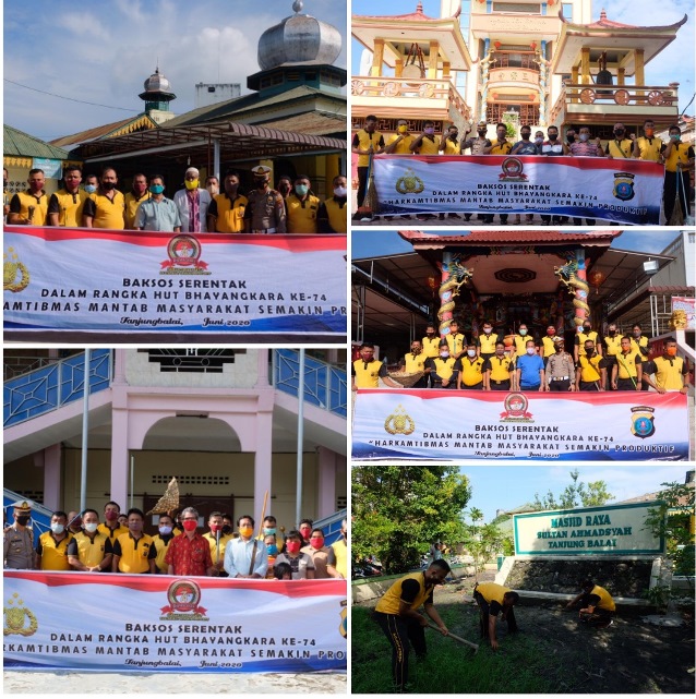 Dalam Rangka HUT Bhayangkara ke 74,Â  Polres Tanjung Balai Laksanakan Bakti Sosial Serentak