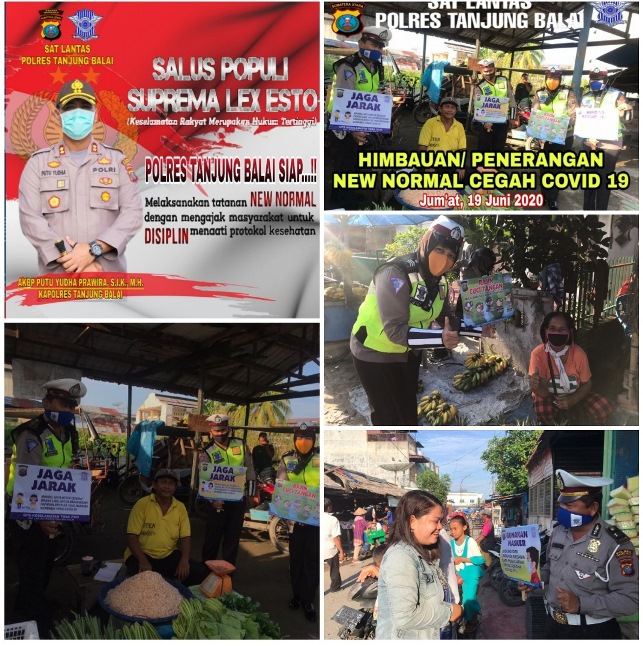 Polres Tanjungbalai Laksanakan Giat Sosialisasi New Normal Life dan Sosialisasi Maklumat Kapolri dalam Pencegahan Covid-19