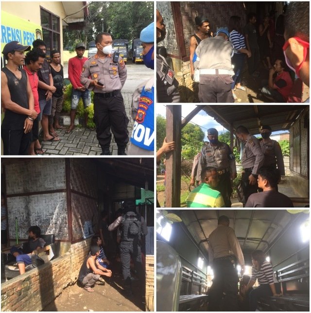 GKN di Kwala Bekala Medan Johor, Sat Sabhara Polrestabes Medan Amankan 8 Orang Penjudi dan 1 Mesin Judi Tembak Ikan