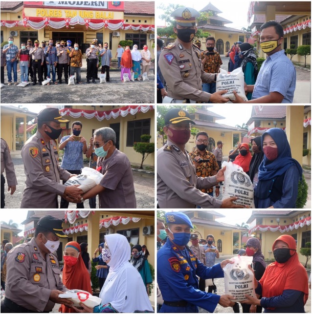 Polres Tanjungbalai Bansos Kepada Masyarakat Dalam Rangka Menyambut HUT Bhayangkara ke 74